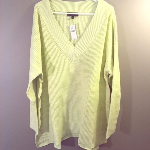 Lane Bryant Thick Knit V-Neck Sweater NWT 2X Green - Picture 4 of 7